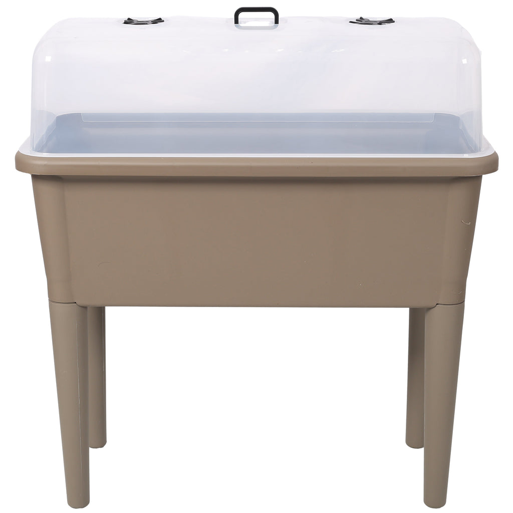 Raised Garden Bed with Ventilated Greenhouse Lid - 2PCS, Plastic