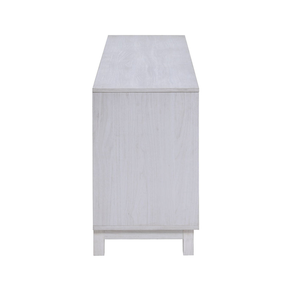 White Walnut Fireplace TV Stand Console with Integrated Heater - 70 Inch