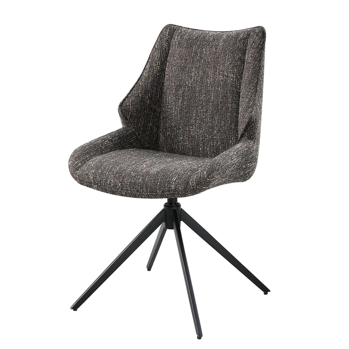Side Chair Set with Swivel and Cushion - Brown Gray