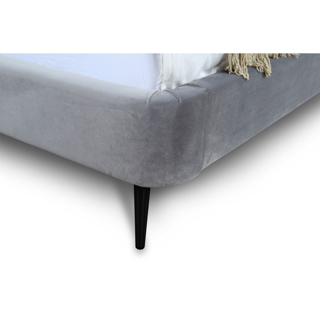 Heather Upholstered Bed with Curved Headboard - Multiple Colors