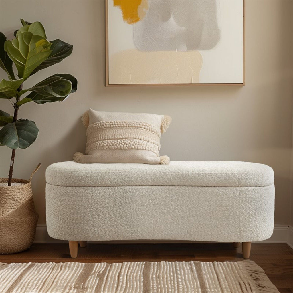 Flip Top Storage Bench with Soft Close Hinges - Light Brown, Beige, or Dark Green