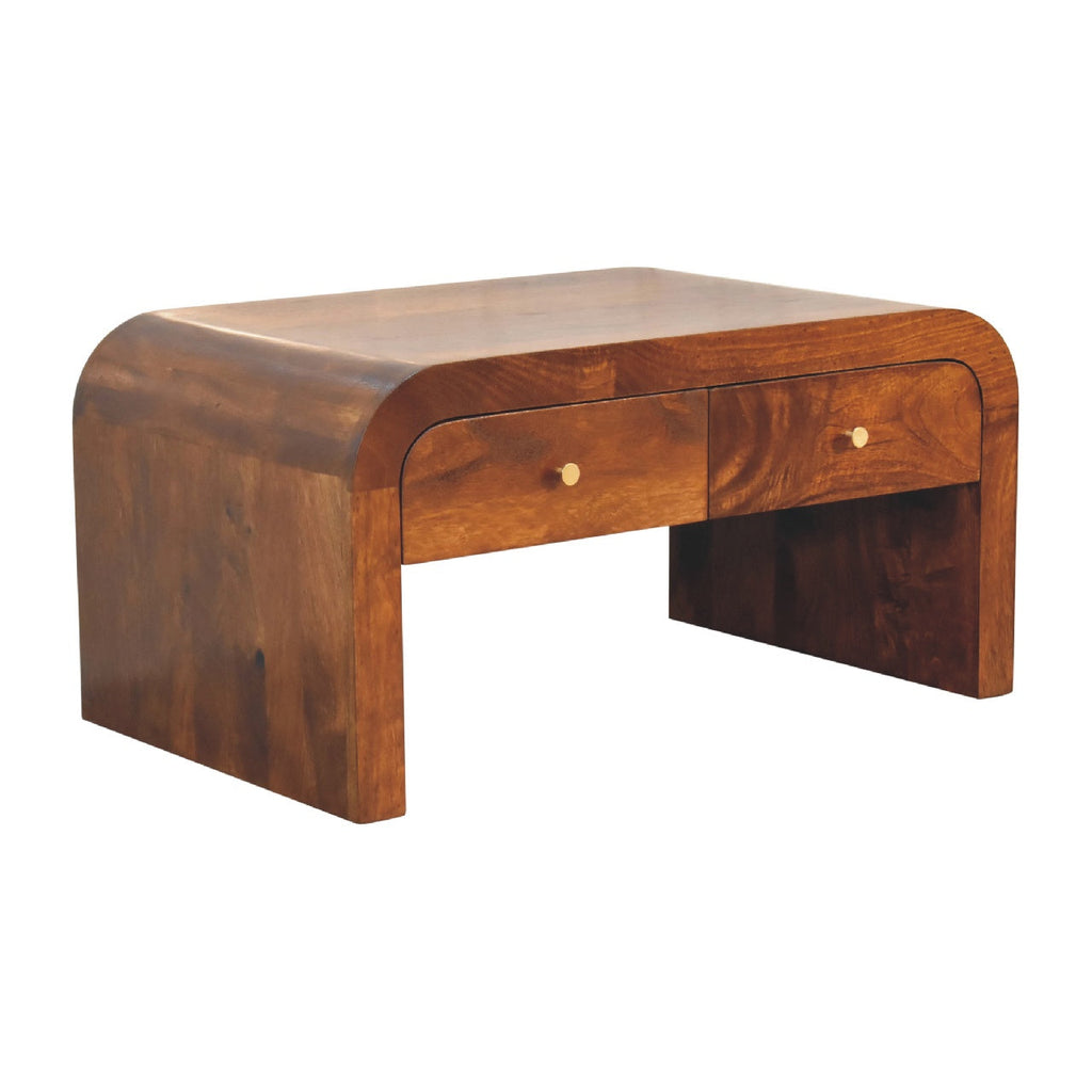 Solid Wood Darcy Coffee Table with 2 Drawers - Chestnut