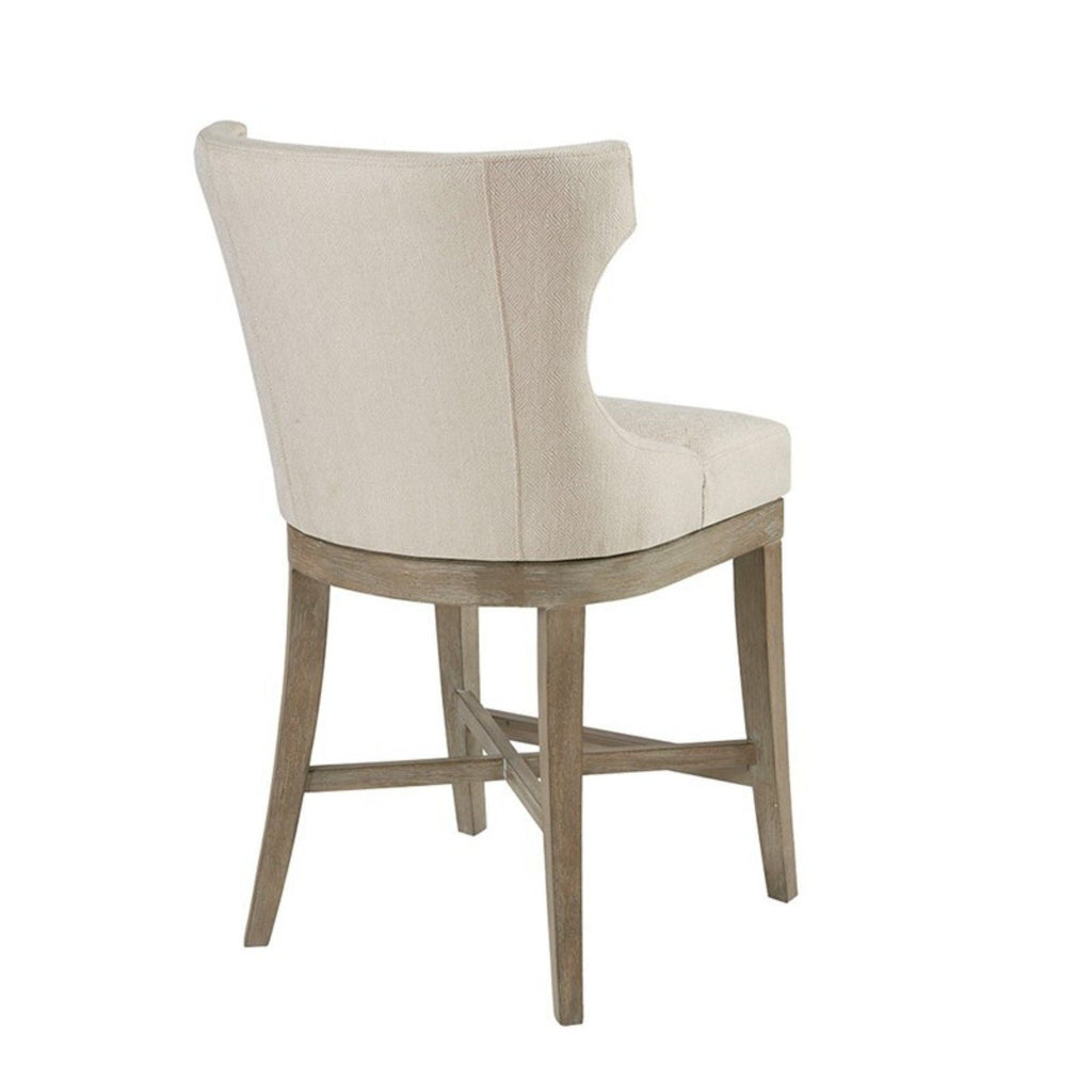 Carson Counter Stool with Swivel Seat - Wingback Design - Beige, Gray, Blue