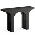 Black Console Table with Arched Base - Solid Wood & MDF