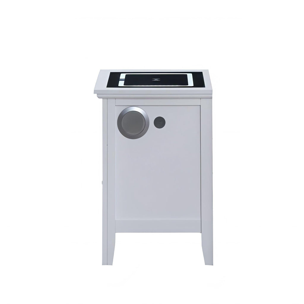 Smart 3 Drawer Nightstand with USB Charging and Integrated Speakers - White