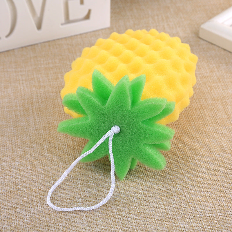 Creative Cartoon Bath Cleaning Sponge Three-Dimensional Pineapple Fruit Bath Cotton Children's Bath Sponge