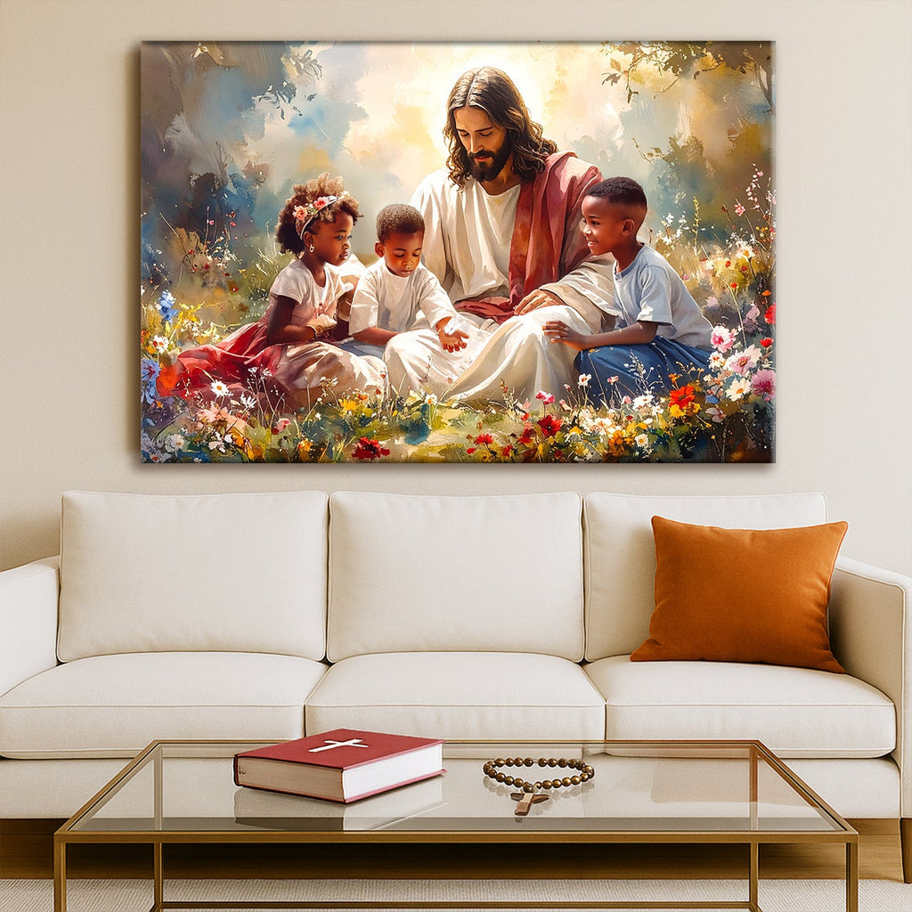 Jesus With Children Faith Wall Art VIII