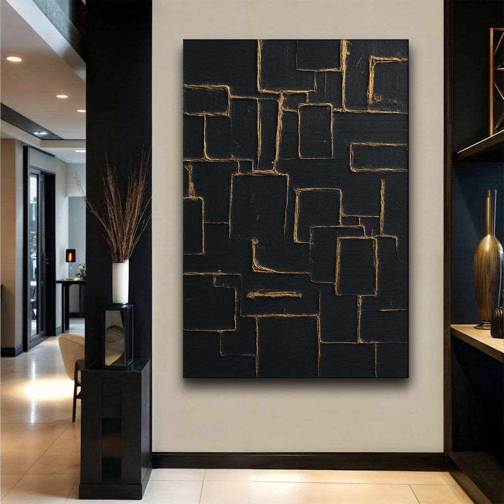 Contemporary Black and Gold Wall Art