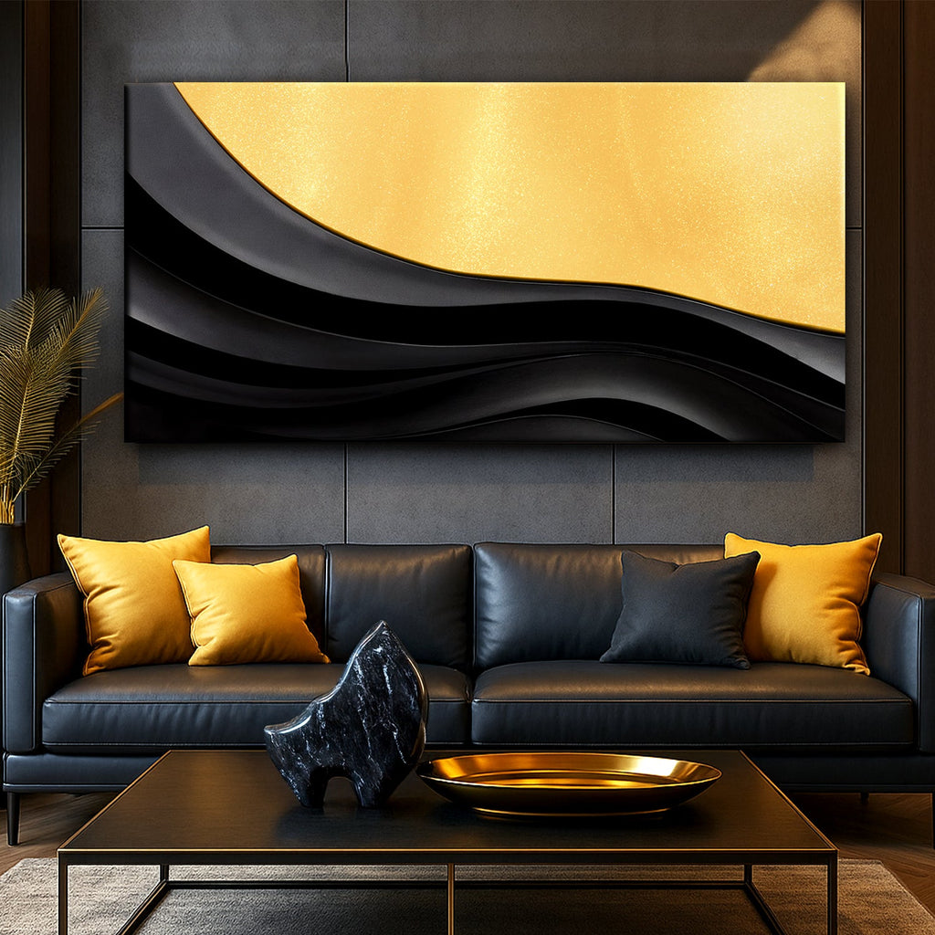 Black And Gold Minimalist Abstract VIII