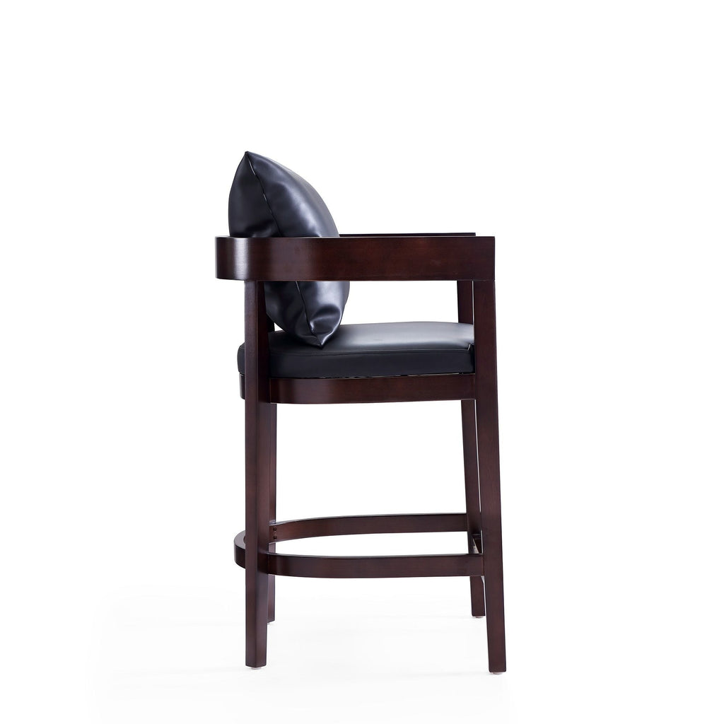 Mid-Century Modern Counter Stool with Upholstered Seat - Multiple Colors
