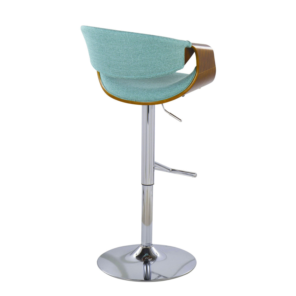 Mid Century Modern Adjustable Barstool with Swivel and T Footrest - Multiple Colors