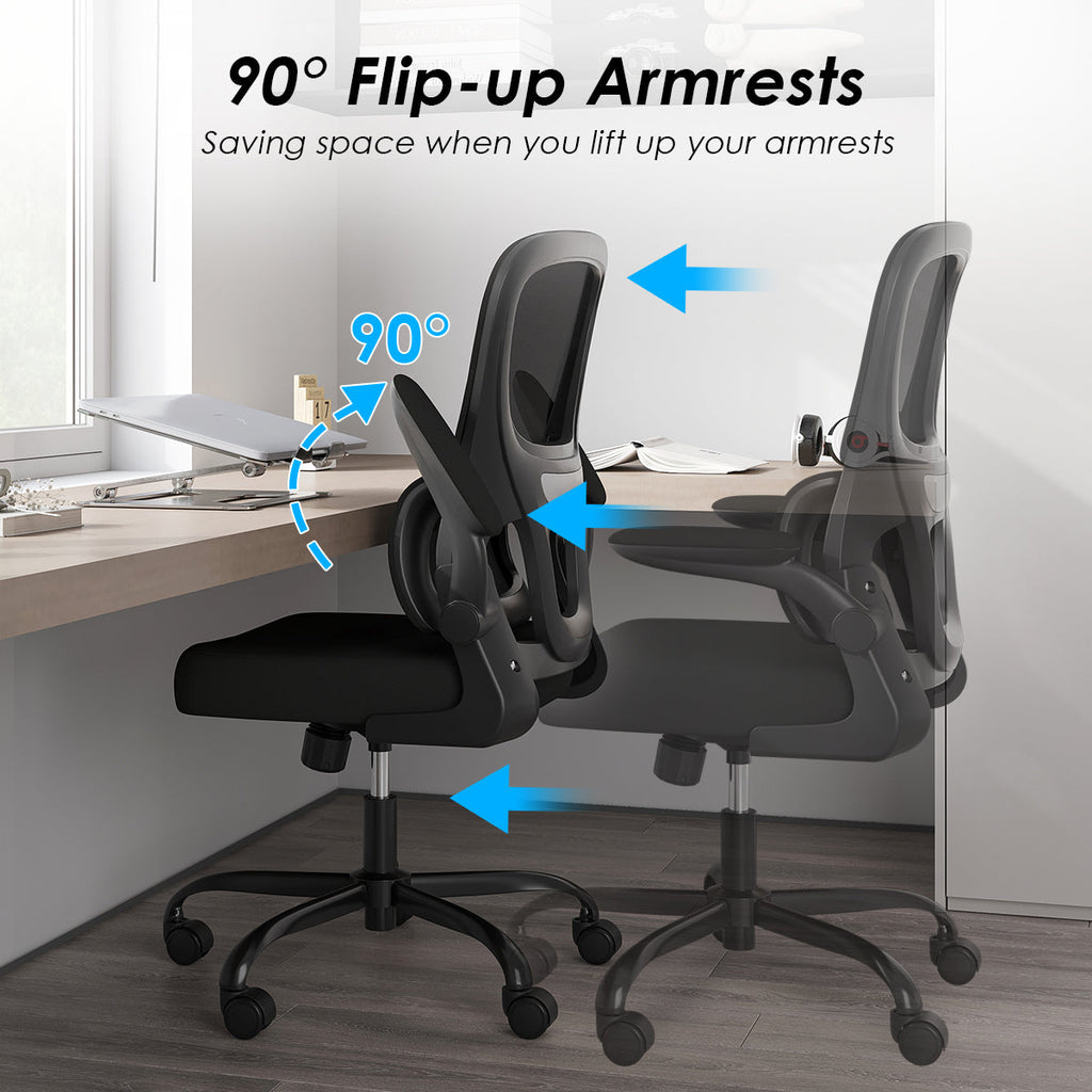 Ergonomic Mesh Office Chair with Lumbar Support - Black