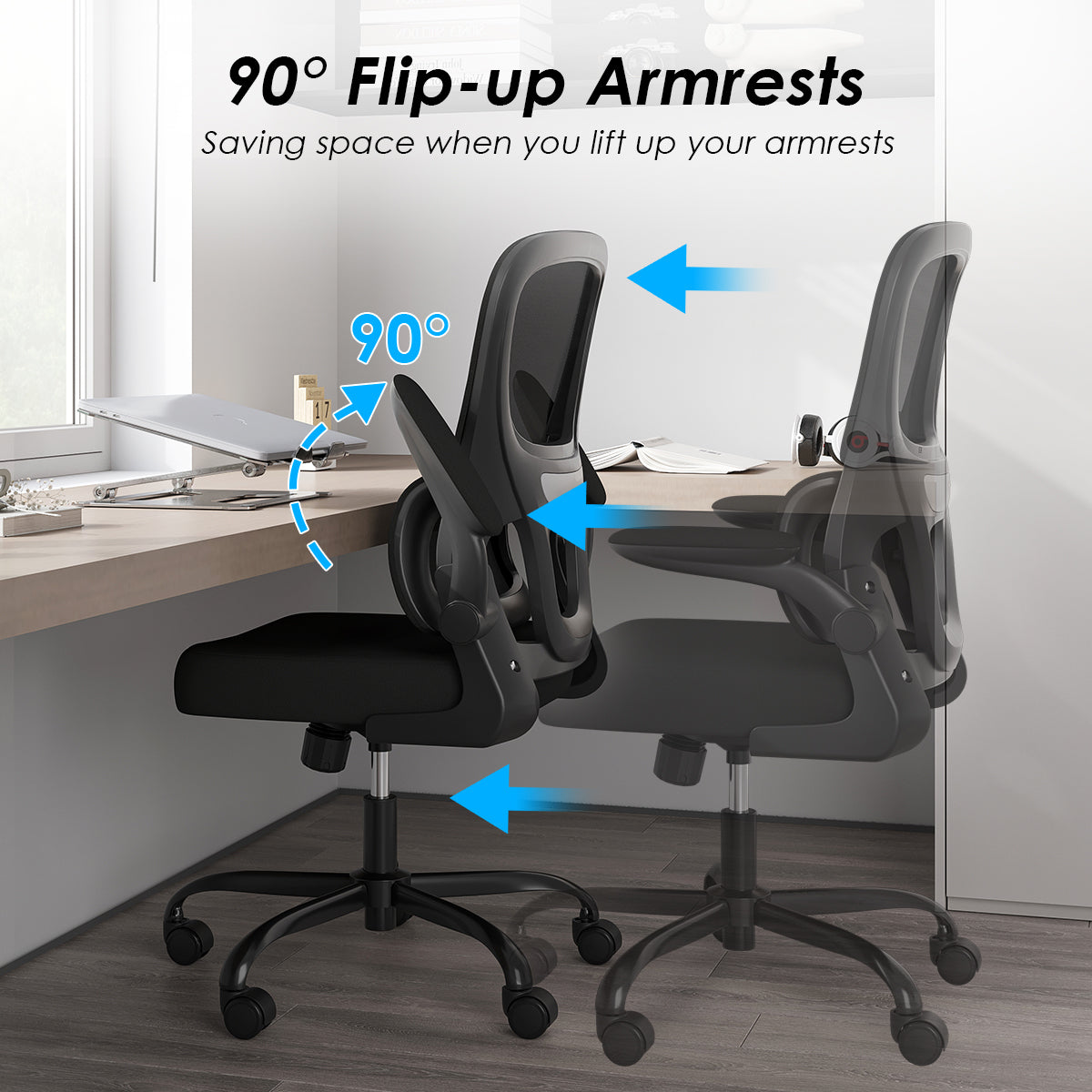 Ergonomic Mesh Office Chair with Lumbar Support - Black