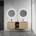 60'' Wall-Mounted Bathroom Vanity with Storage - Plywood