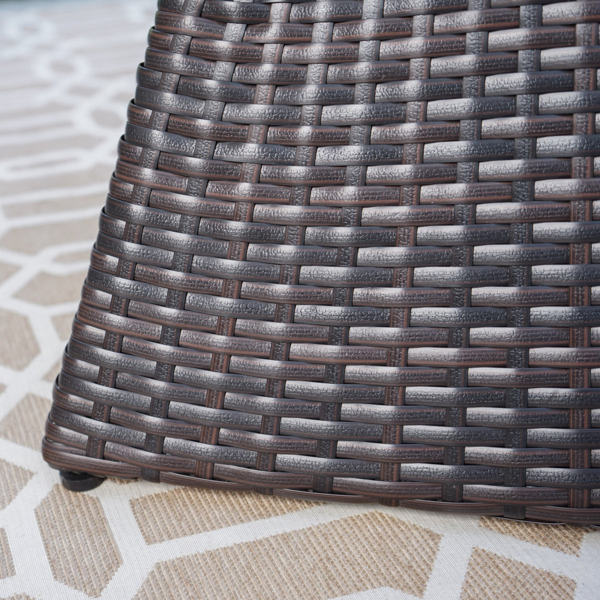 Calhoun 16 Outdoor Wicker End Table with Weather-Resistant Wicker - Brown