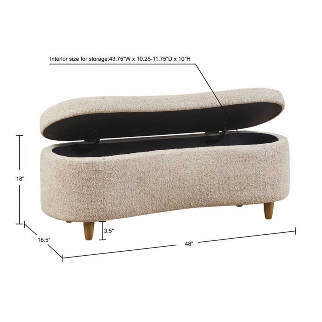 Flip Top Storage Bench with Soft Close Hinges - Light Brown, Beige, or Dark Green