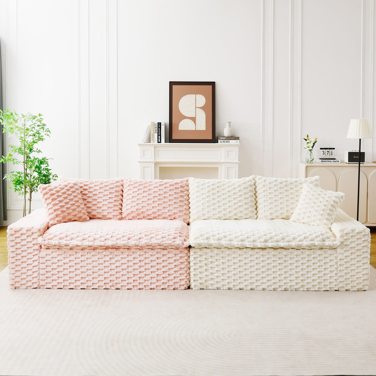 Multifunctional Stationary Sofa with Adjustable Layout - Choice of Color