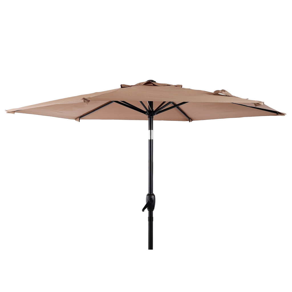 7.5 Ft Patio Umbrella with Tilt and Crank Mechanism - Brown, Beige, Blue, Grey, Orange