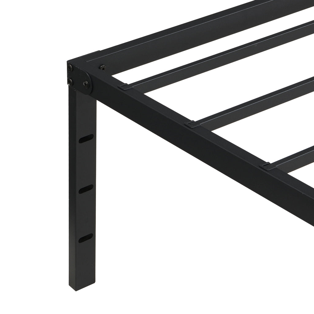 Heavy Duty Queen Size Bed Frame with Quiet Support - Black