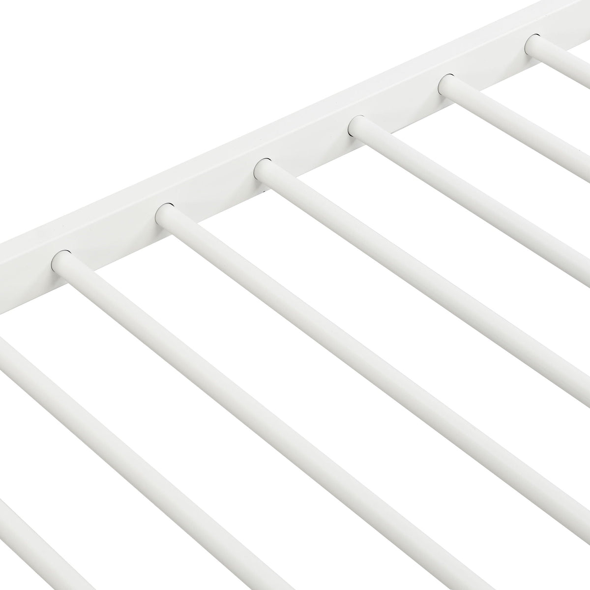 Twin Over Twin Bunk Bed with Trundle - Sturdy Metal Frame - Pearl Silver, White, or Pink