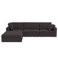 Dark Gray Modular Corner Sectional Sofa with Mid-Century Modern Design - Left Arm Facing