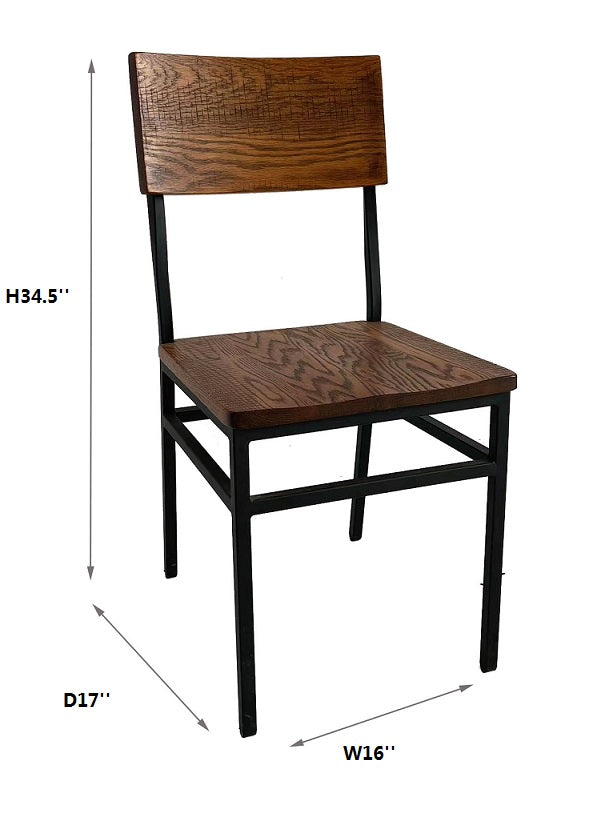 Commercial-Grade Farmhouse Style Dining Chairs with Assembled Construction - Set of 2