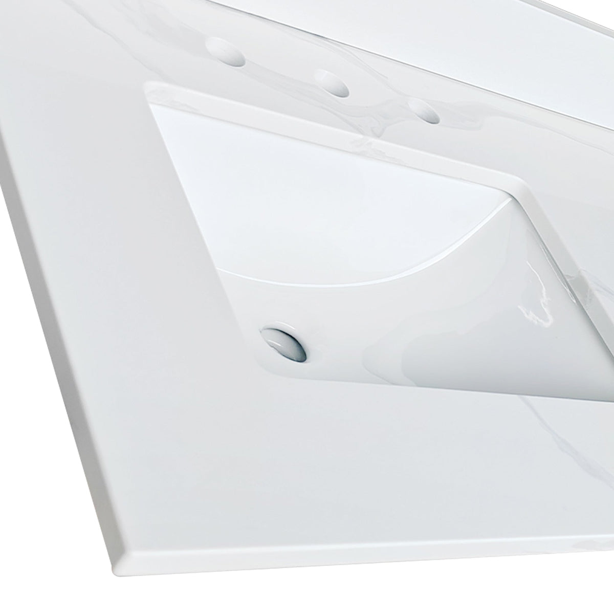 61-Inch Quartz Double Bathroom Vanity Top with Dual Undermount Sinks - Carrara