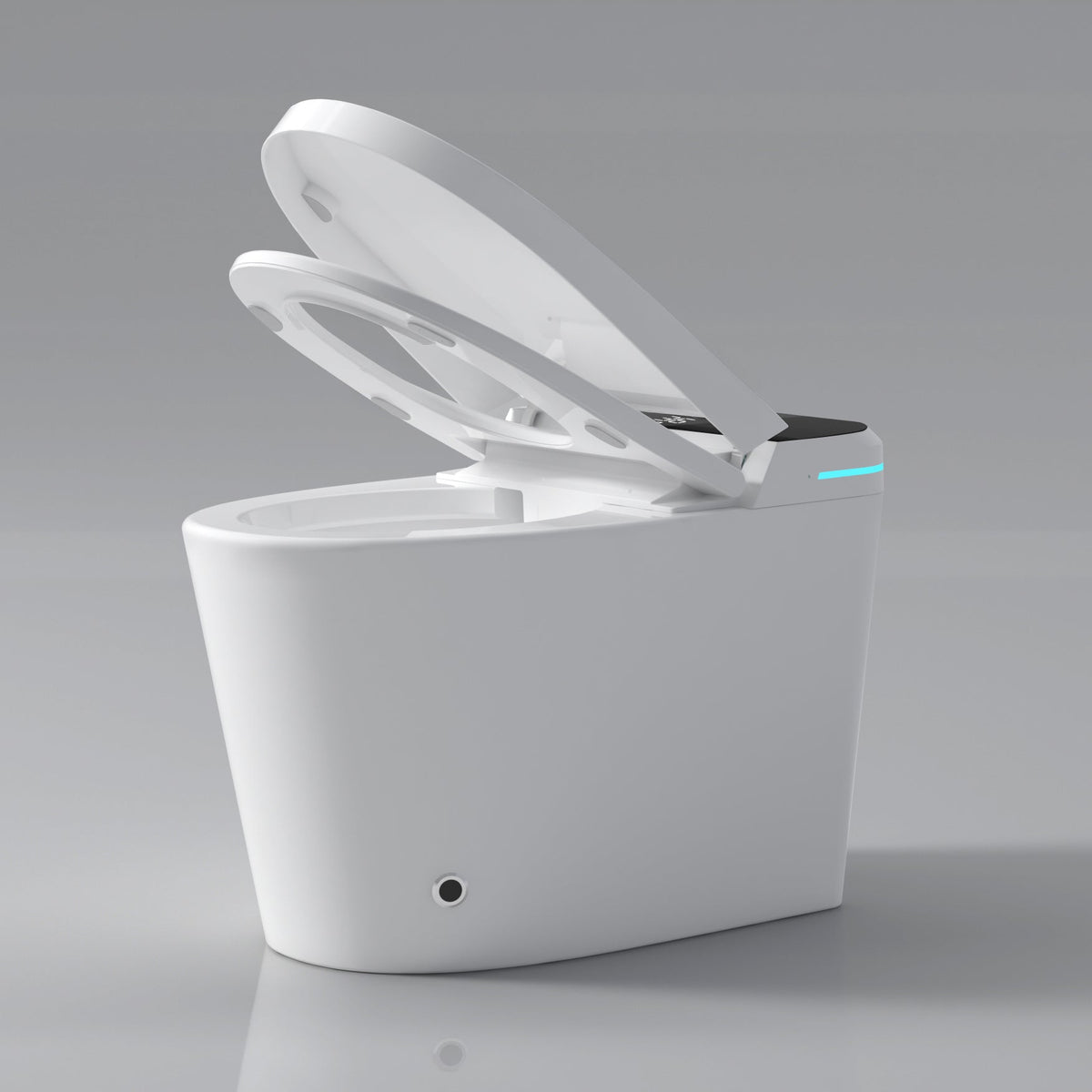Modern Smart Toilet with Bidet Seat and Auto Functions - White