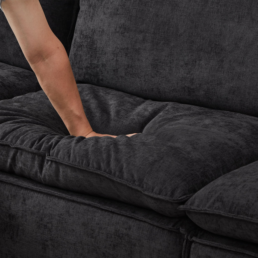 Chenille Modular Sectional Sofa with Movable Ottoman - 108.5" L Shape