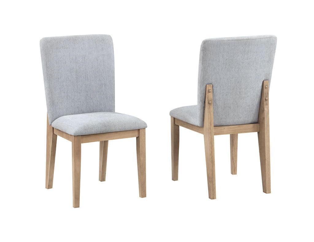 Gray Oak Finish Dining Chair Set of 2 with Modern Design - Gray