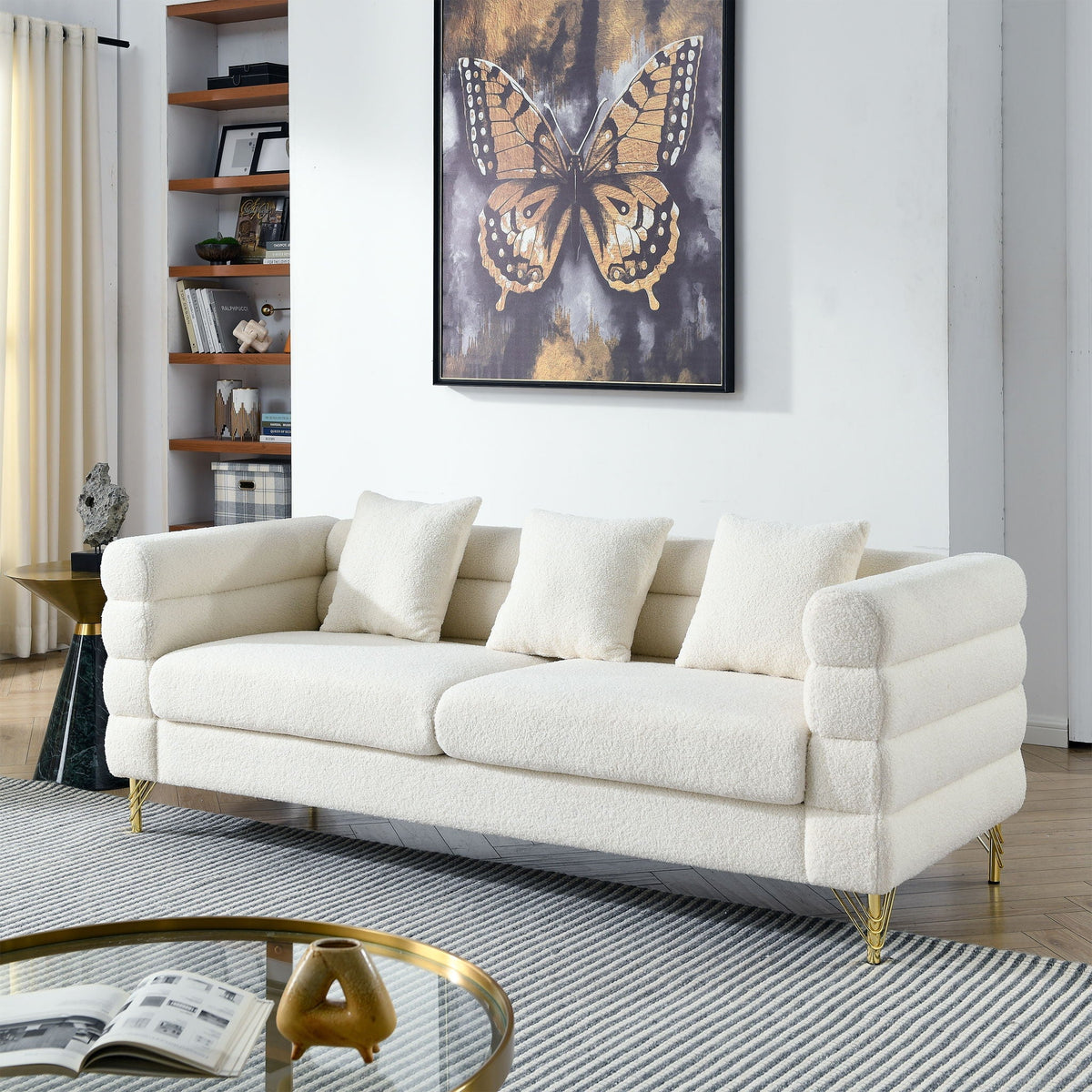 Streamline Sectional Sofa with Art Deco Design - Multiple Colors