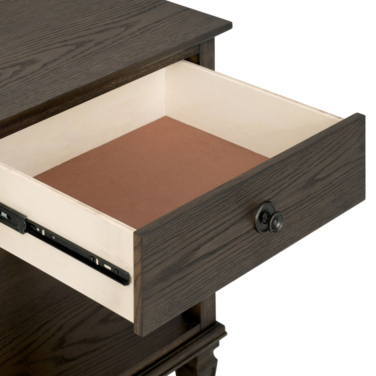 Bedside Table with Drawer and Shelf - Solid Wood Nightstand - Light Brown, Dark Brown, Beige, or Dark Gray
