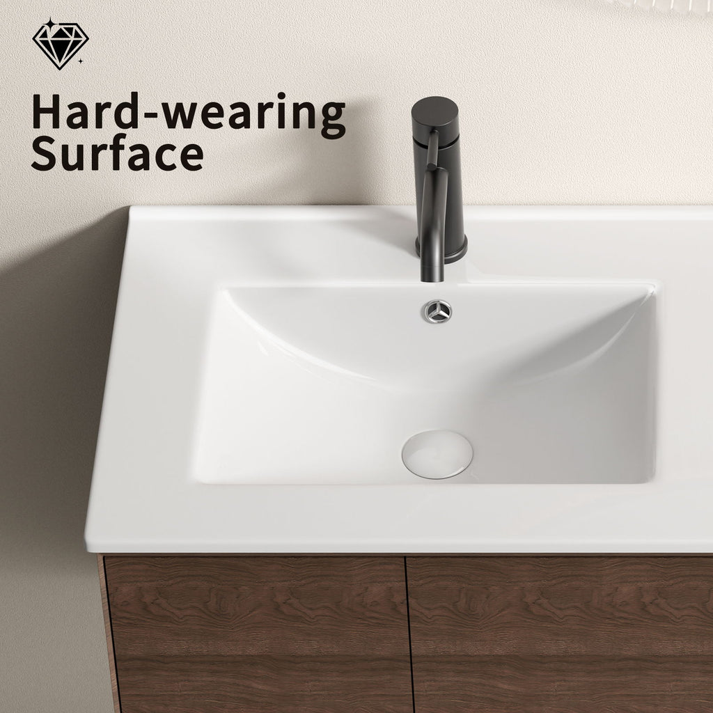 Milk White Bathroom Sink Vanity Top with Thin-Edge Design - 47.64" Wide
