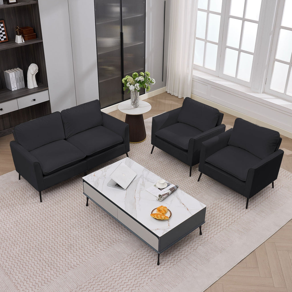 Upholstered Loveseat with Plush Headrest - Multiple Colors