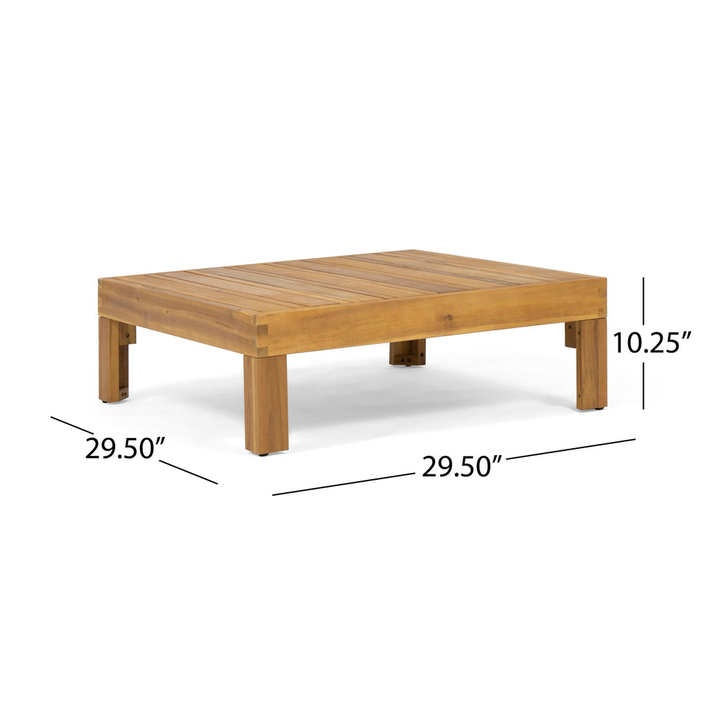 Oana 3 Piece Loveseat Set with Coffee Table - Acacia Wood Outdoor Seating