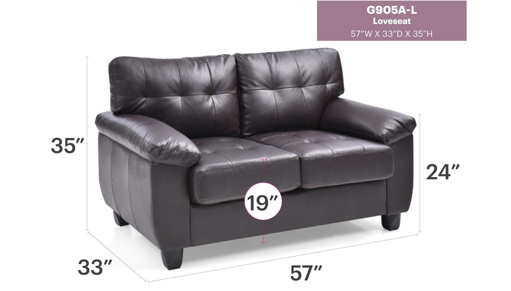 Gallant Loveseat with Hardwood Frame and Pocketed Coil Cushions - Dark Brown or White