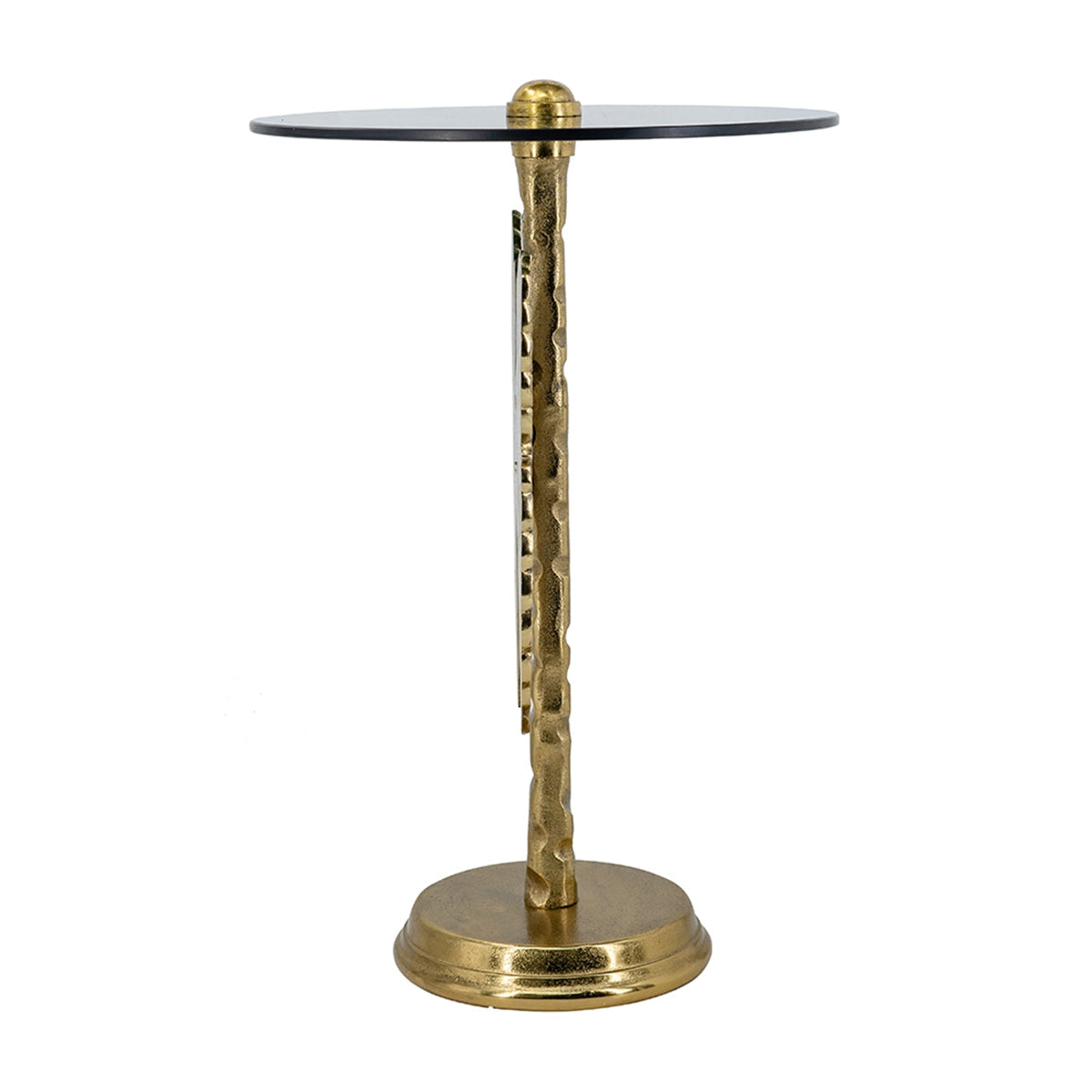 Round Top Accent Table with Angel Wings - Gold & Black