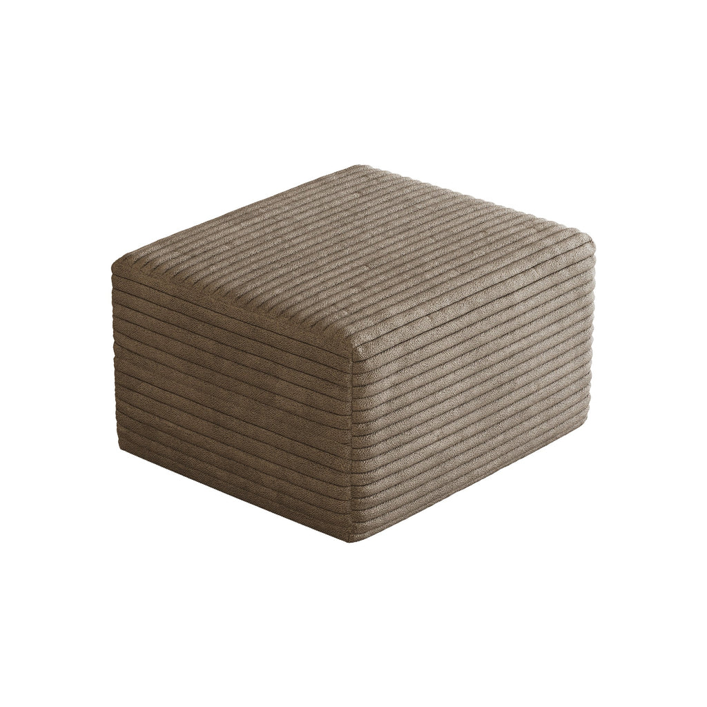 Sofa Ottoman with Plush Corduroy Fabric - No Assembly Required