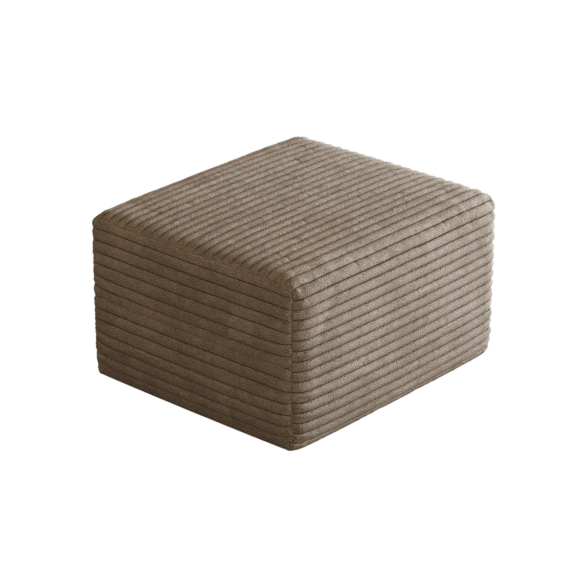 Sofa Ottoman with Plush Corduroy Fabric - No Assembly Required