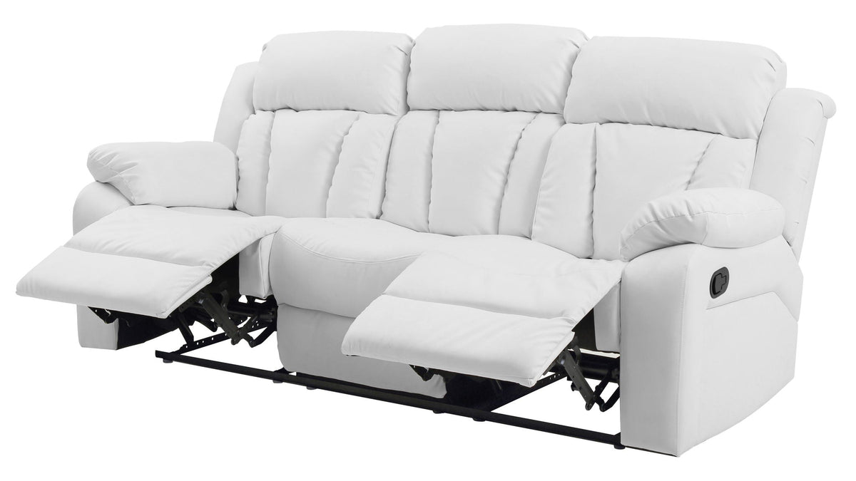 Elegant Reclining Sofa with Sturdy Construction - White, Black, Dark Brown