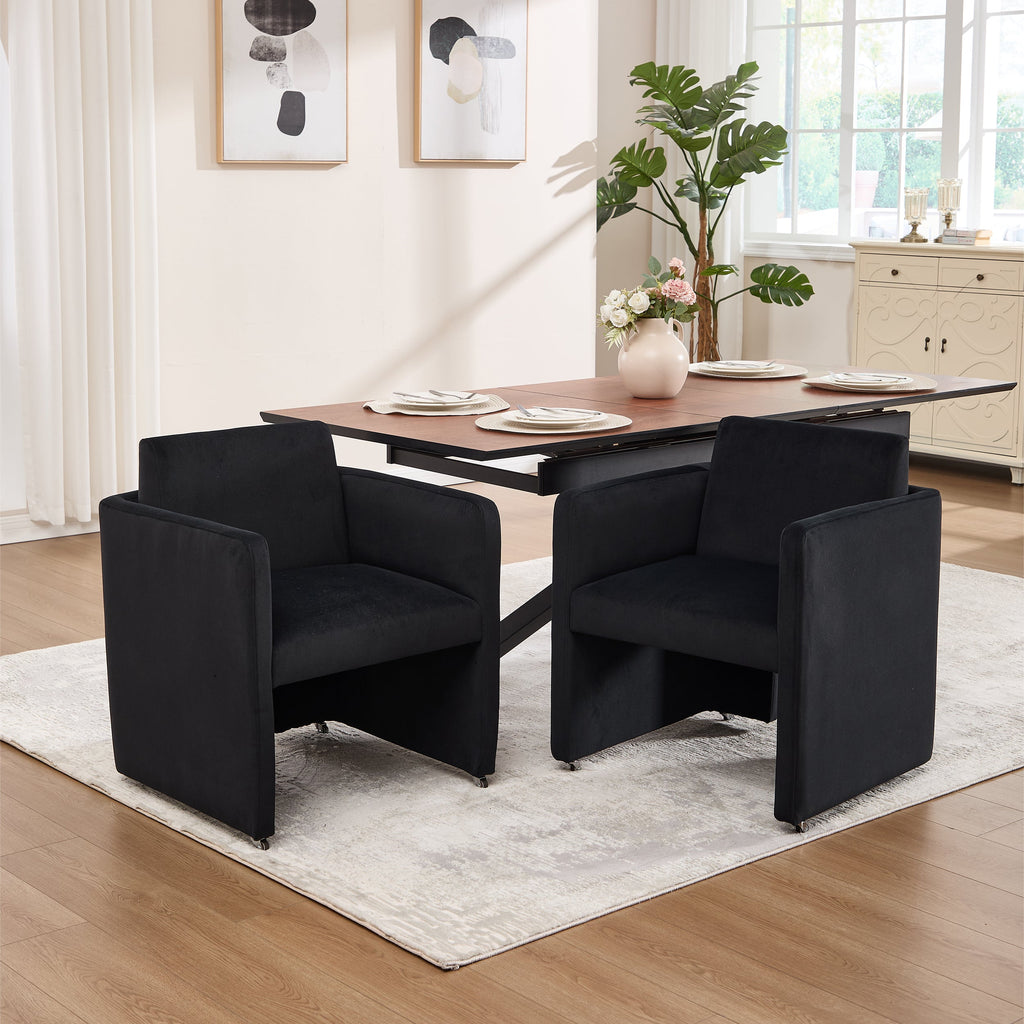 Modern Barrel Dining Chair with Velvet Upholstery - Gray