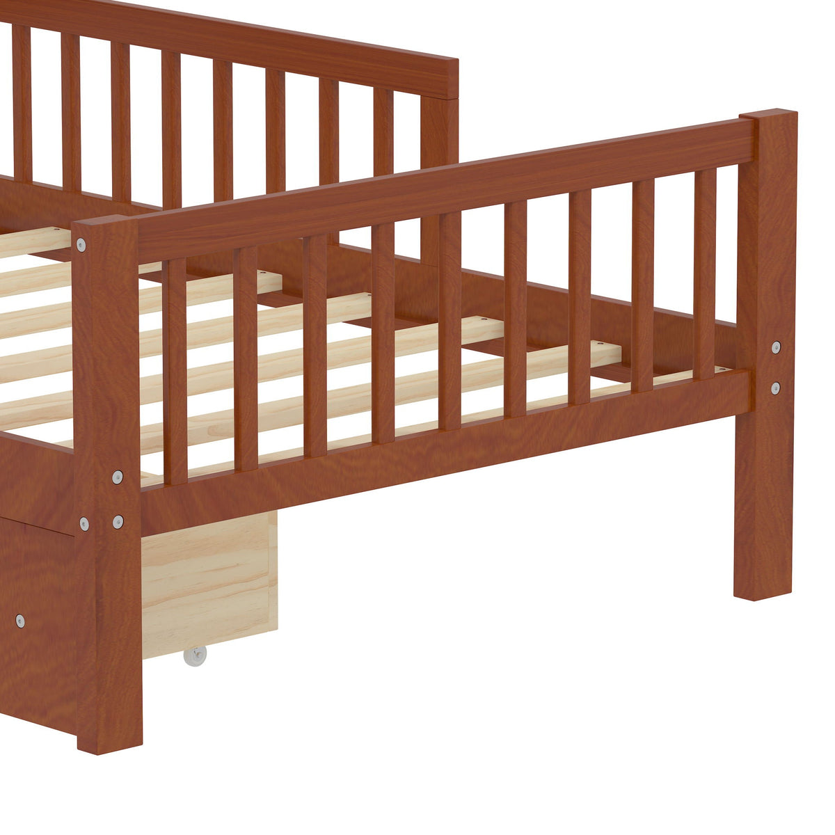 Twin Storage Bed with Headboard Rack & Under-Bed Drawers - Multiple Colors