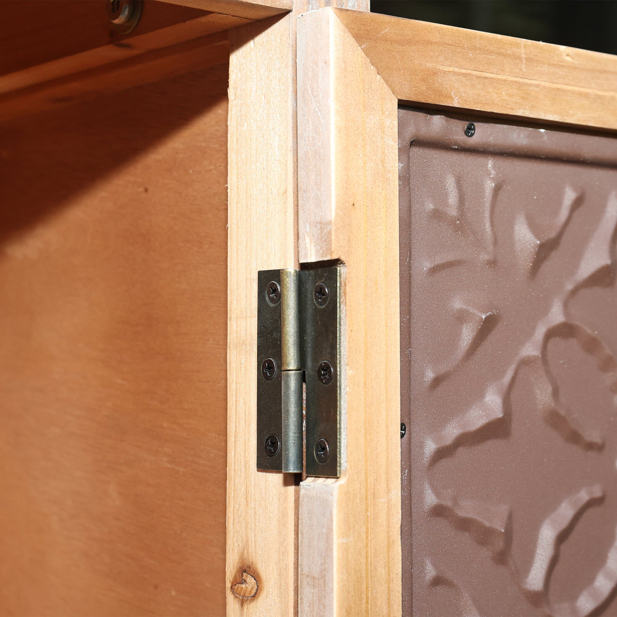 Tall Tower Storage Cabinet with Enclosed Compartments - Rustic Wood