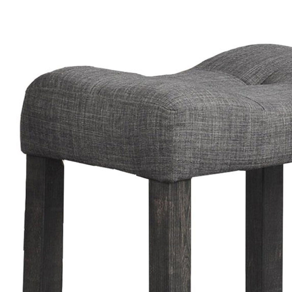 Transitional Counter Dining Set with 4 Tufted Stools - Dark Gray or Dark Brown