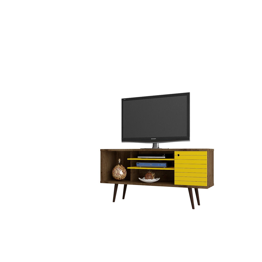 Free Standing Design TV Stand with Storage - Yellow, Light Blue, White