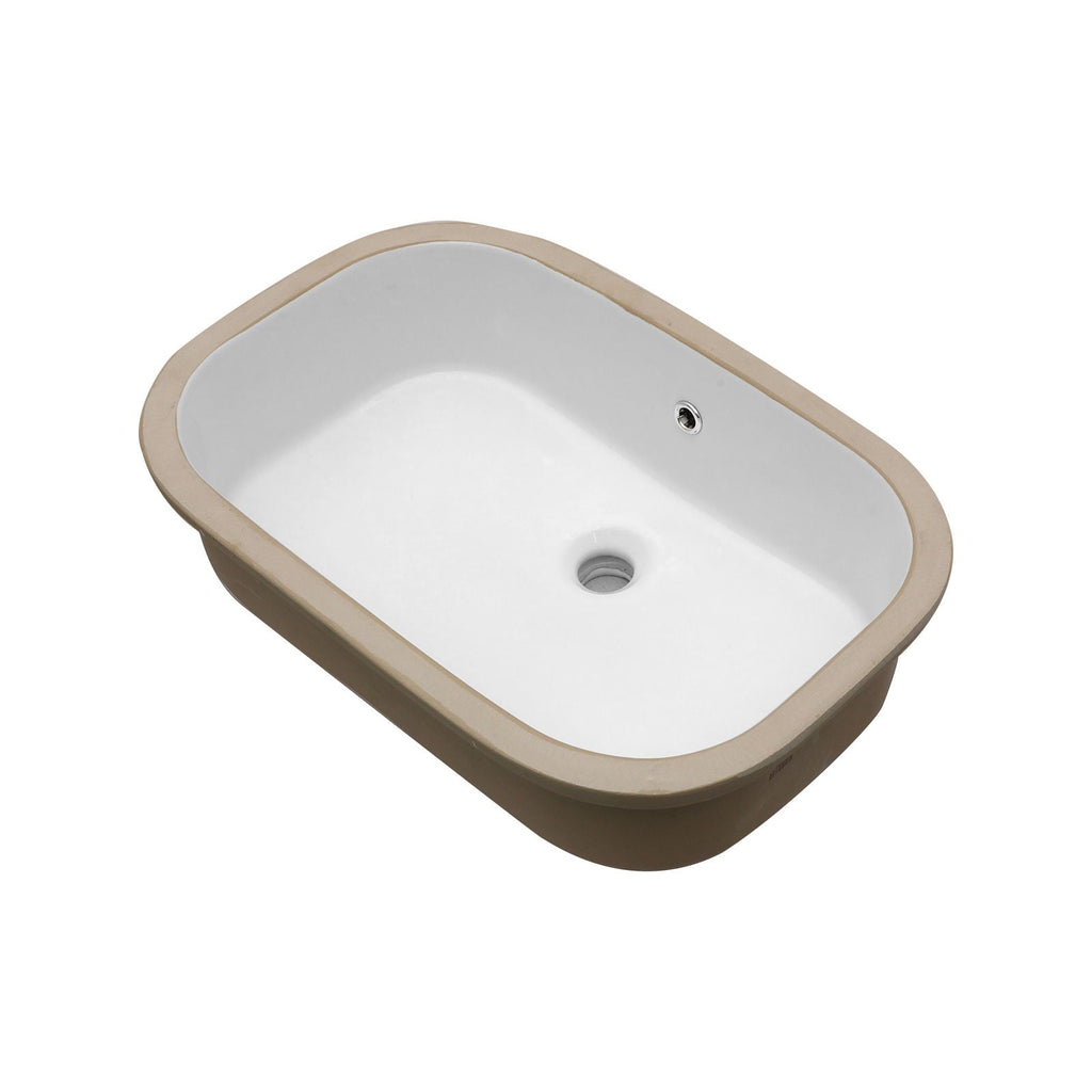 Undermount Bathroom Sink with Overflow - White Ceramic, 22" x 15.25"