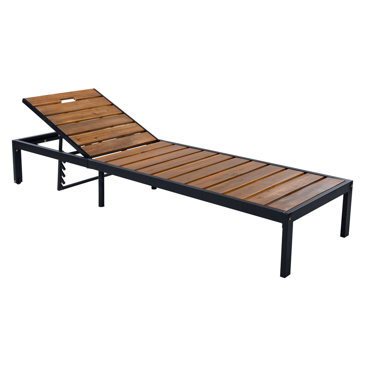 Outdoor Chaise with Adjustable Backrest - Light Brown or Dark Brown