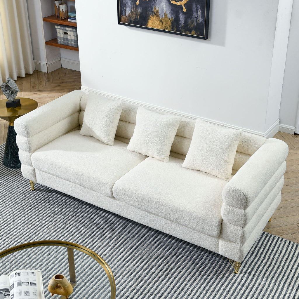 Streamline Sectional Sofa with Art Deco Design - Multiple Colors