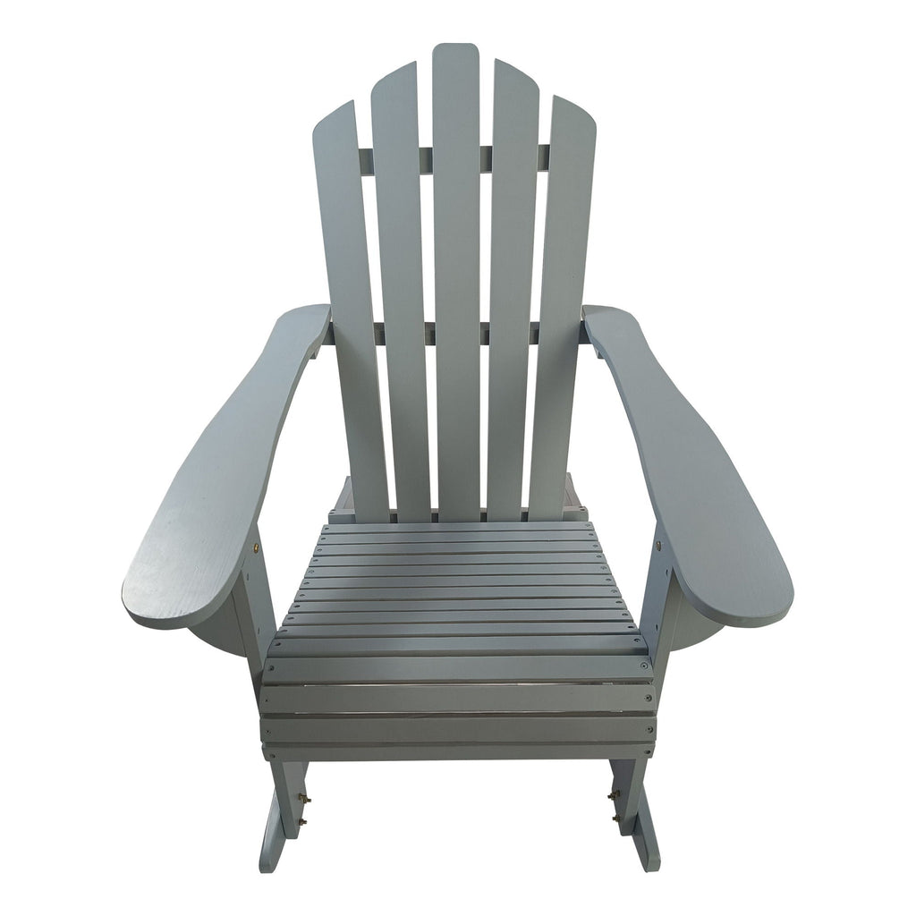 Reclining Outdoor Rocking Adirondack Chair with Populus Wood Construction - Red or Dark Gray