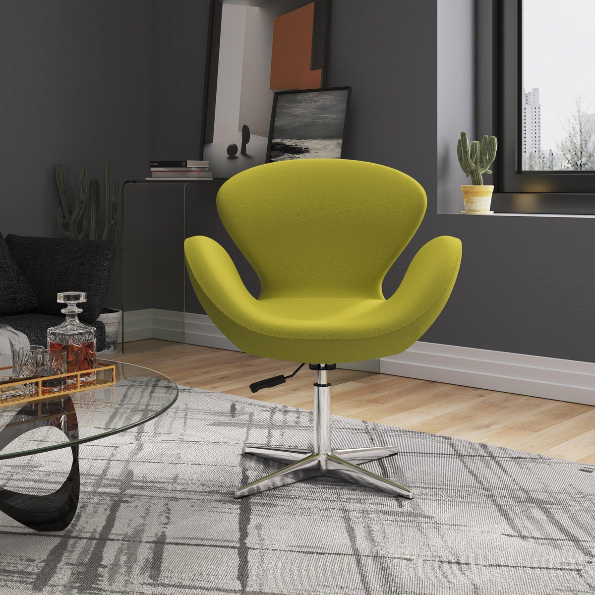 Raspberry Swivel Lounge Chair with 360-Degree Rotation - Multiple Colors